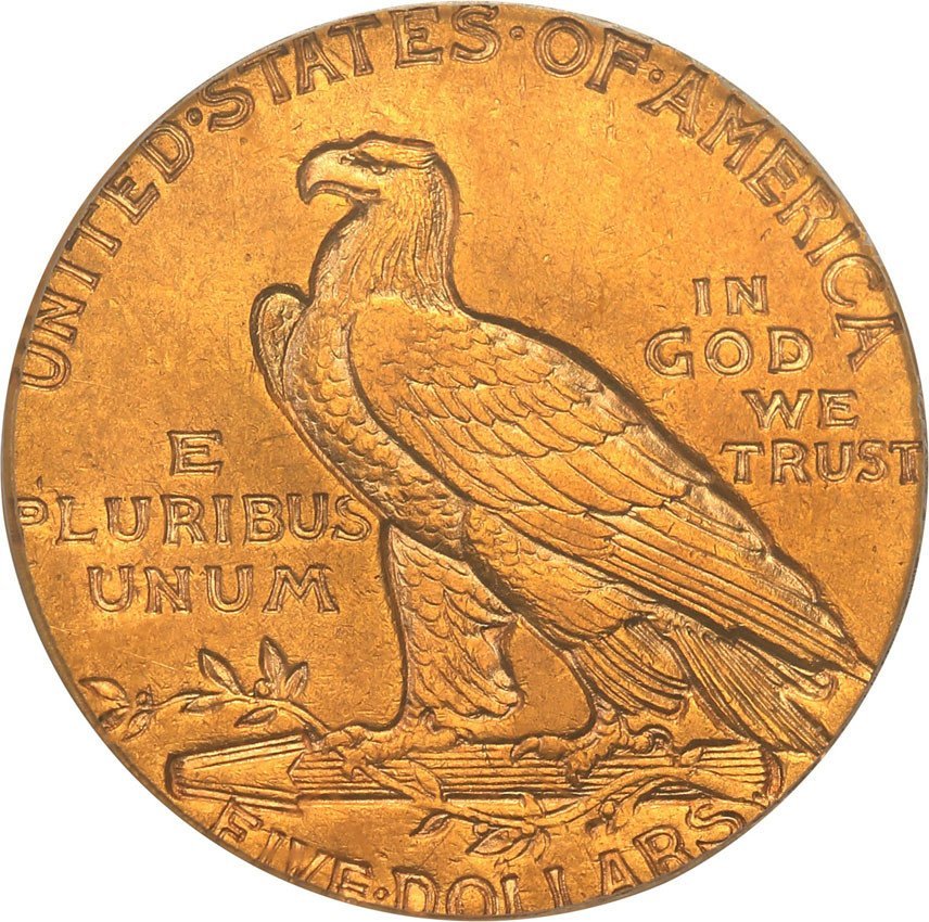 USA 5 dolarów 1910 Indianin Filadelfia PCGS AU50